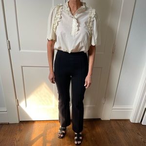 Sea New York, Size L, Cream cotton ruffled blouse